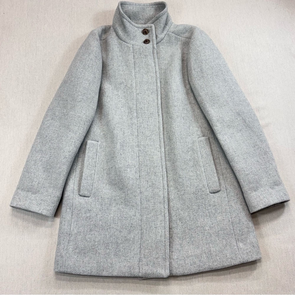 J.Crew Factory Wool City Coat Heather Gray Women’s 6 Winter Jacket Minimalist